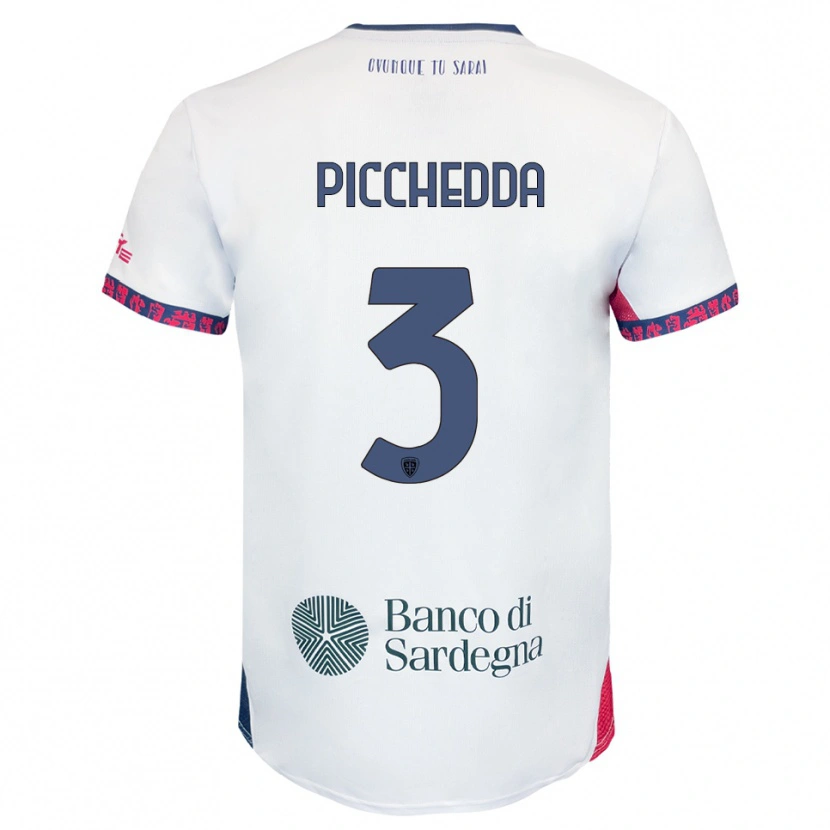 Danxen Dětské Marco Picchedda #3 Bílá Námořnická Modř Červená Daleko Hráčské Dresy 2025/26 Dres