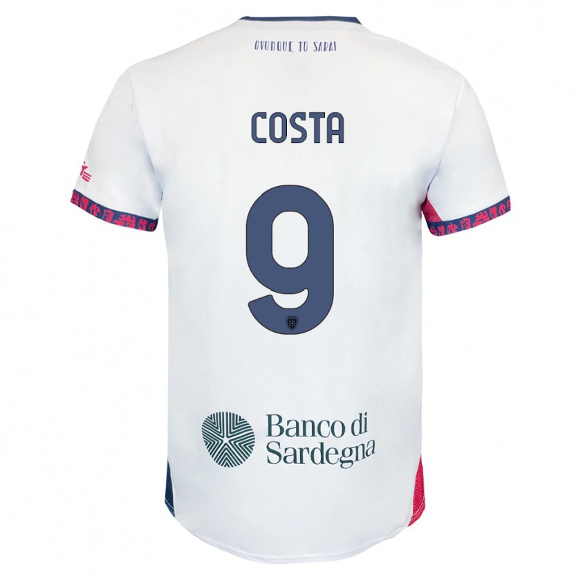 Danxen Dětské Luca Costa #9 Bílá Námořnická Modř Červená Daleko Hráčské Dresy 2025/26 Dres