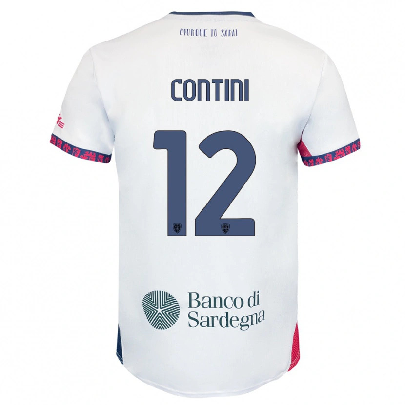Danxen Dětské Federico Contini #12 Bílá Námořnická Modř Červená Daleko Hráčské Dresy 2025/26 Dres