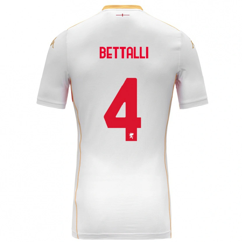 Danxen Dětské Giorgia Bettalli #4 Bílá Červená Daleko Hráčské Dresy 2025/26 Dres