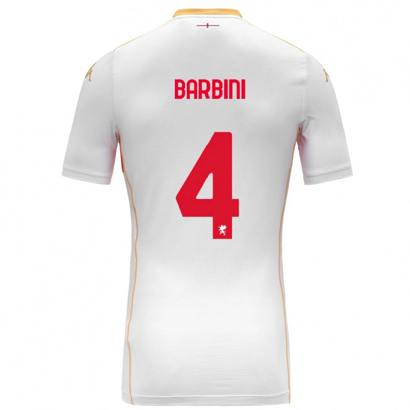 Danxen Dětské Matteo Barbini #4 Bílá Červená Daleko Hráčské Dresy 2025/26 Dres