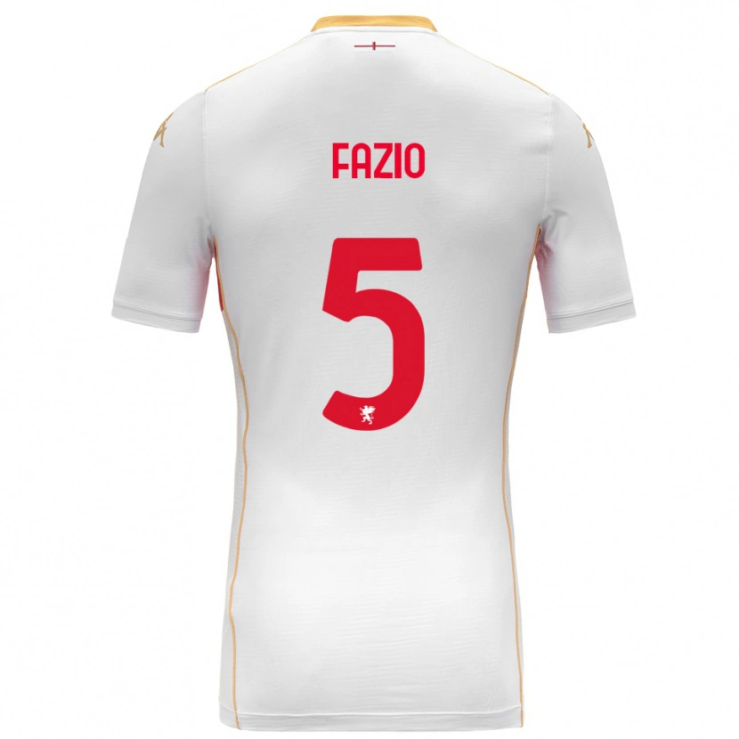 Danxen Dětské Lorenzo Fazio #5 Bílá Červená Daleko Hráčské Dresy 2025/26 Dres