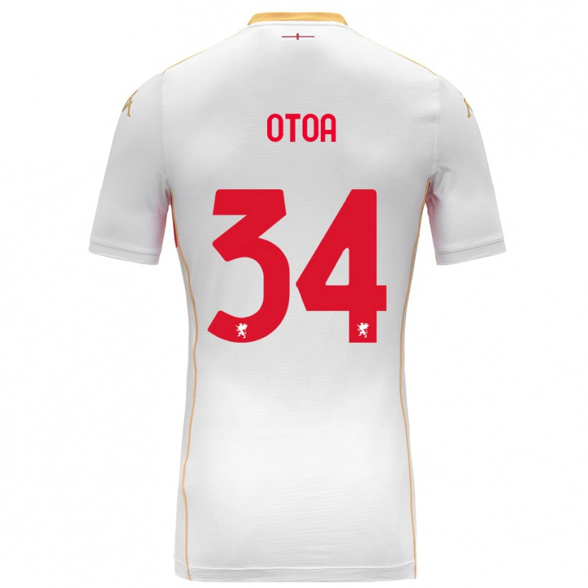 Danxen Dětské Sebastian Otoa #34 Bílá Červená Daleko Hráčské Dresy 2025/26 Dres