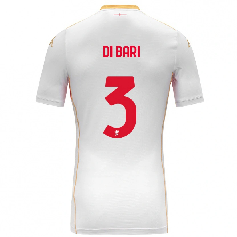 Danxen Dětské Martina Di Bari #3 Bílá Červená Daleko Hráčské Dresy 2025/26 Dres