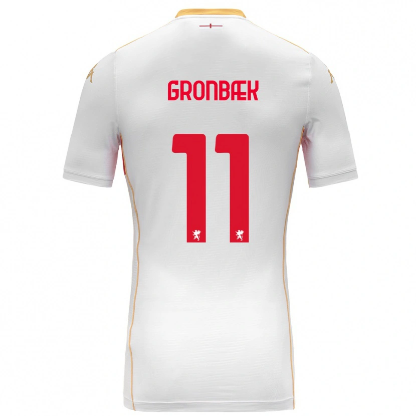 Danxen Dětské Albert Grønbæk #11 Bílá Červená Daleko Hráčské Dresy 2025/26 Dres