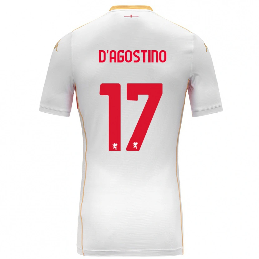Danxen Dětské Riccardo D'agostino #17 Bílá Červená Daleko Hráčské Dresy 2025/26 Dres