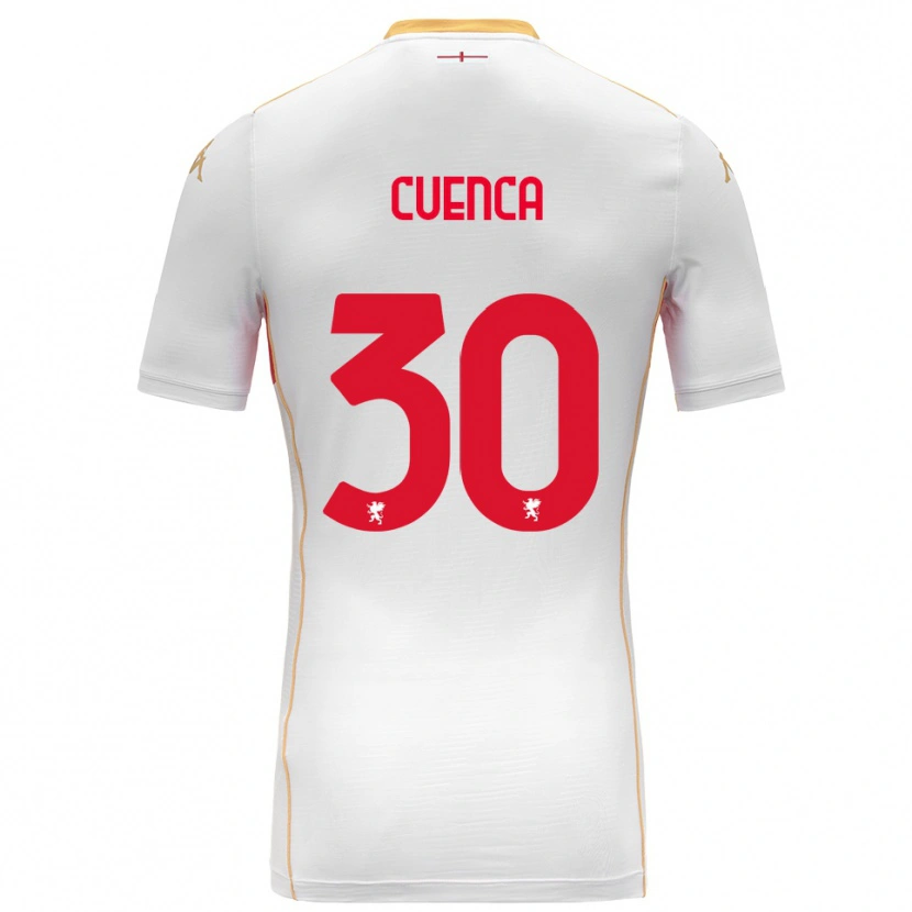 Danxen Dětské Hugo Cuenca #30 Bílá Červená Daleko Hráčské Dresy 2025/26 Dres