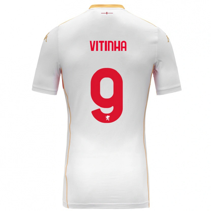 Danxen Dětské Vitinha #9 Bílá Červená Daleko Hráčské Dresy 2025/26 Dres