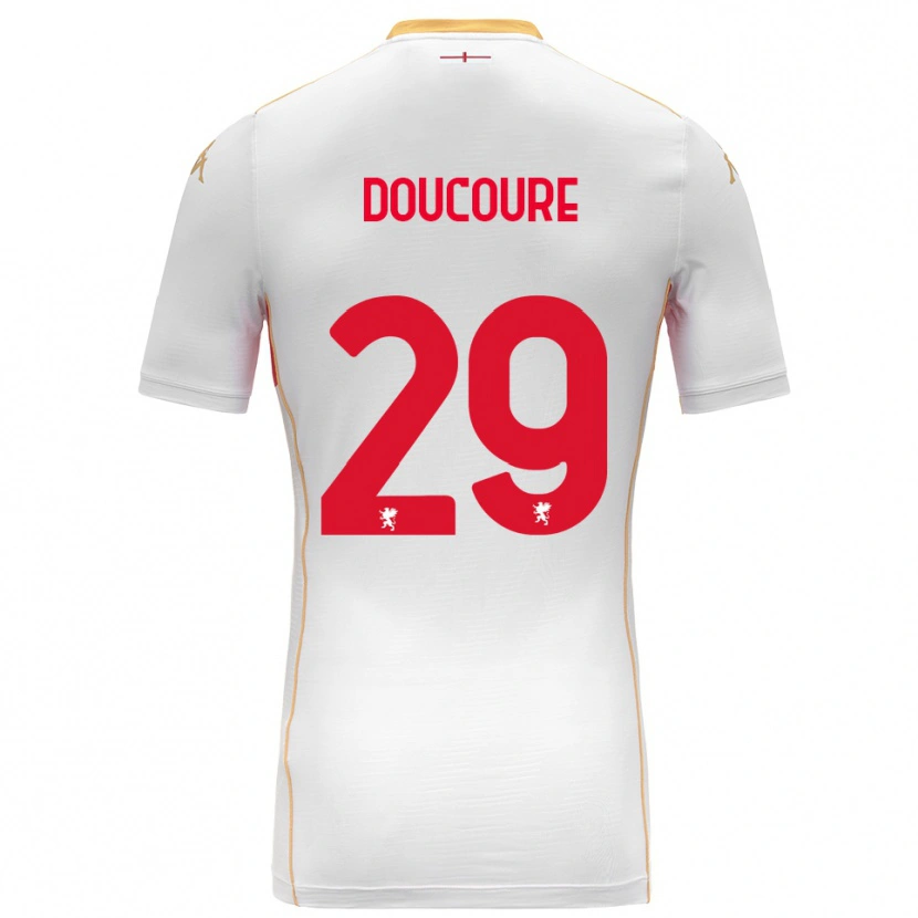 Danxen Dětské Mamedi Doucouré #29 Bílá Červená Daleko Hráčské Dresy 2025/26 Dres