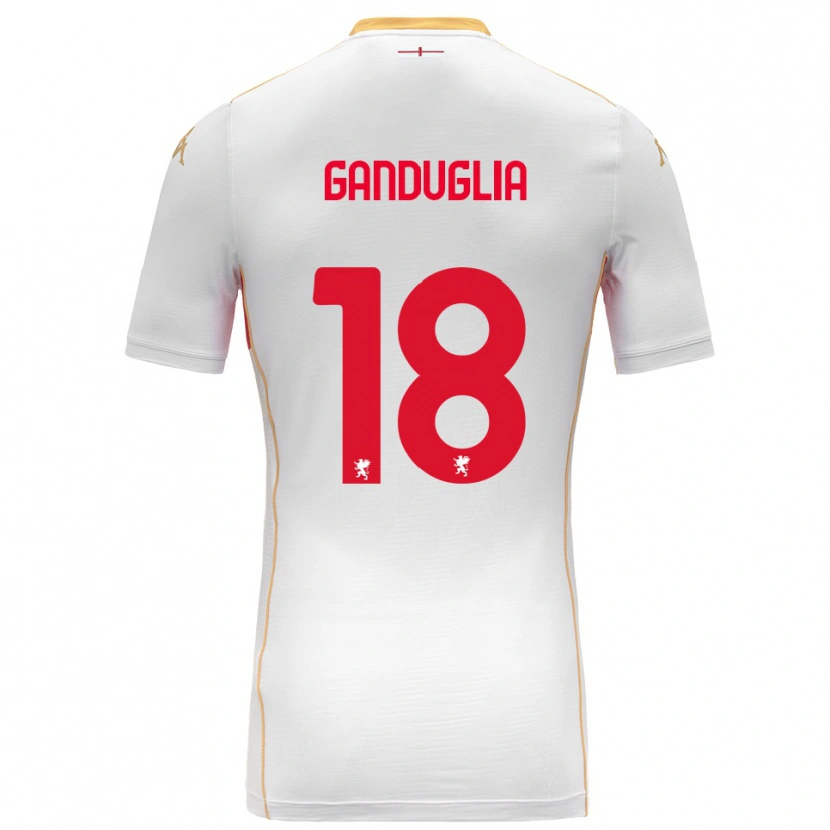 Danxen Dětské Luca Ganduglia #18 Bílá Červená Daleko Hráčské Dresy 2025/26 Dres