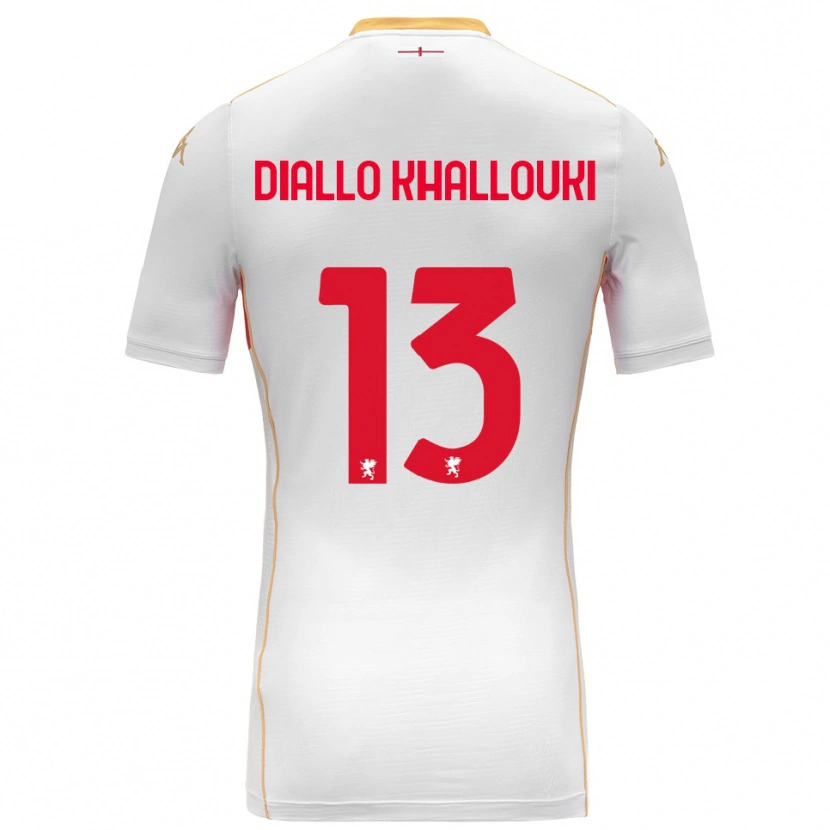 Danxen Dětské Siaka Diallo Khallouki #13 Bílá Červená Daleko Hráčské Dresy 2025/26 Dres