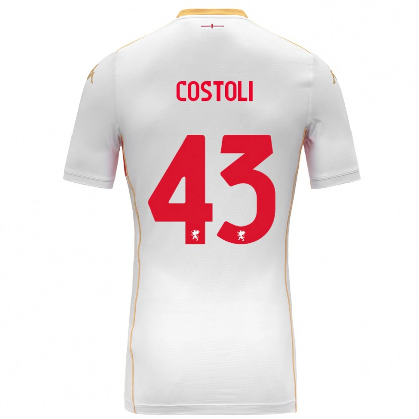 Danxen Dětské Lorenzo Costoli #43 Bílá Červená Daleko Hráčské Dresy 2025/26 Dres