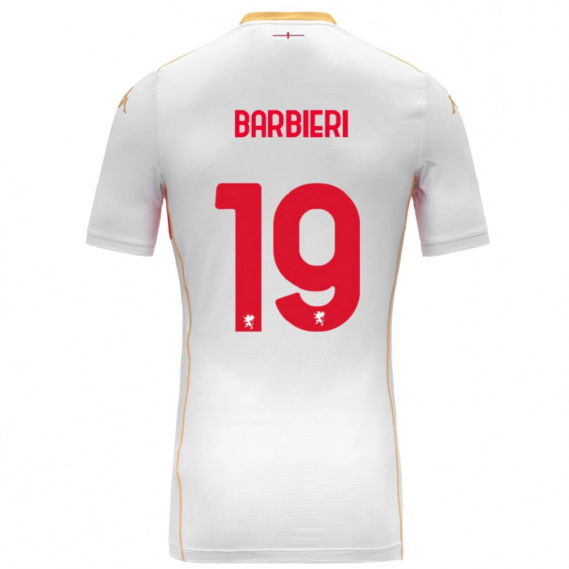 Danxen Dětské Filippo Barbieri #19 Bílá Červená Daleko Hráčské Dresy 2025/26 Dres