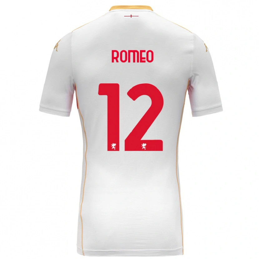 Danxen Dětské Emanuele Romeo #12 Bílá Červená Daleko Hráčské Dresy 2025/26 Dres