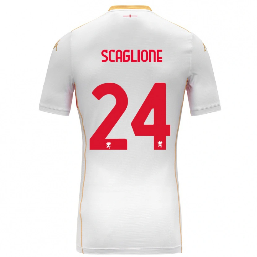 Danxen Dětské Roberto Scaglione #24 Bílá Červená Daleko Hráčské Dresy 2025/26 Dres