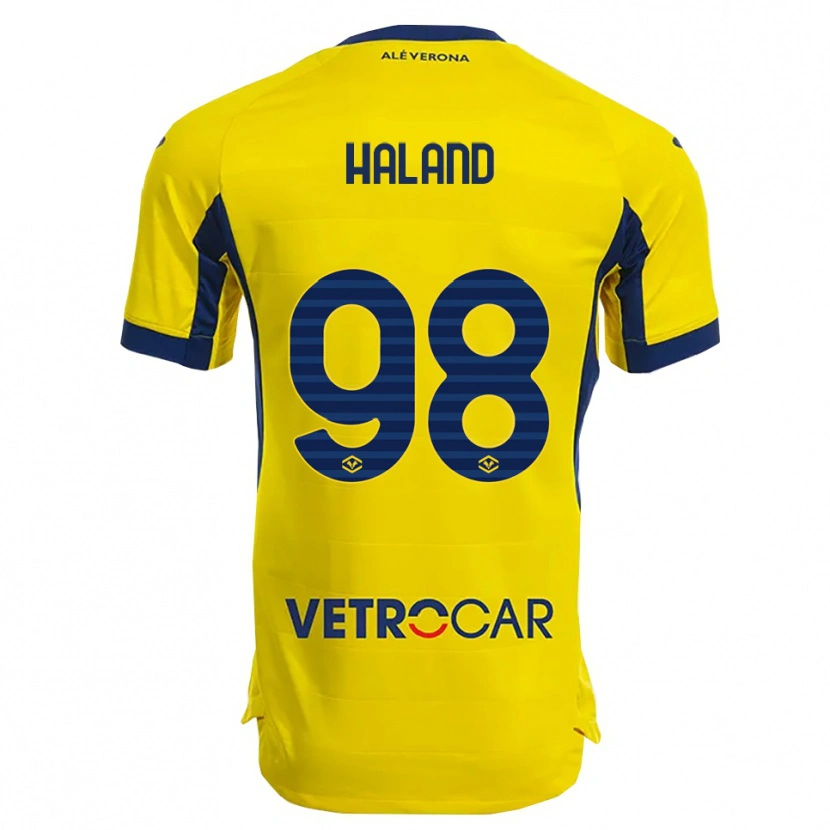 Danxen Dětské Benedicte Iversen Håland #98 Žlutá Námořnická Modř Daleko Hráčské Dresy 2025/26 Dres