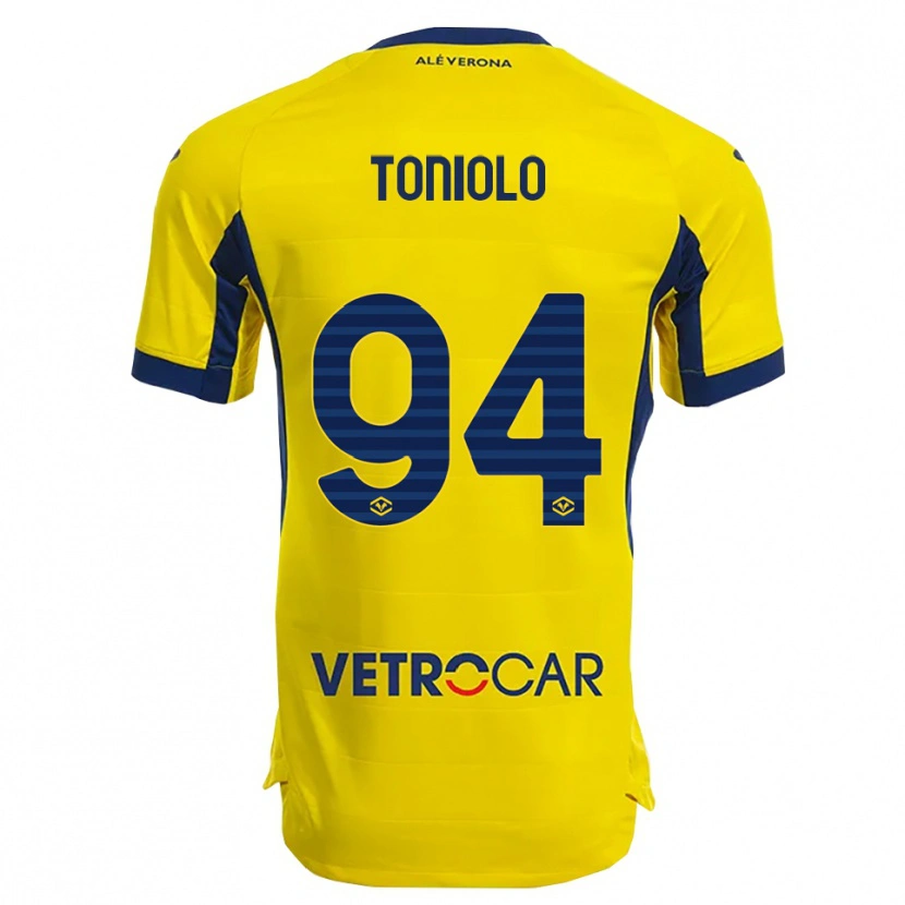 Danxen Dětské Giacomo Toniolo #94 Žlutá Námořnická Modř Daleko Hráčské Dresy 2025/26 Dres