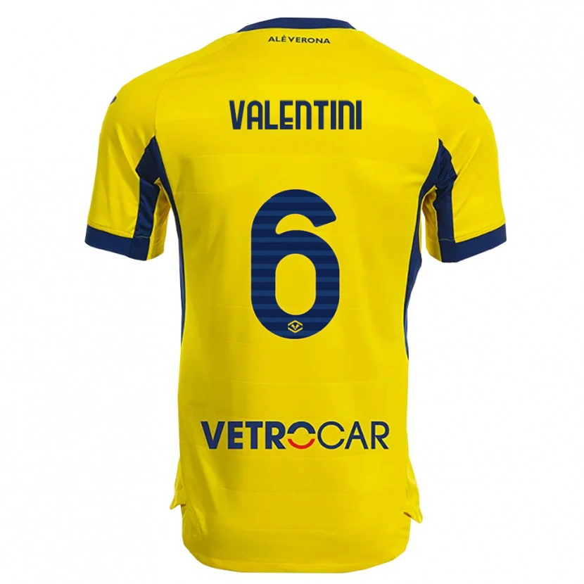 Danxen Dětské Nicolás Valentini #6 Žlutá Námořnická Modř Daleko Hráčské Dresy 2025/26 Dres
