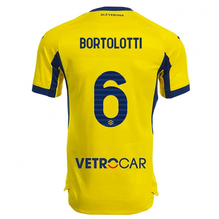 Danxen Dětské Marco Bortolotti #6 Žlutá Námořnická Modř Daleko Hráčské Dresy 2025/26 Dres