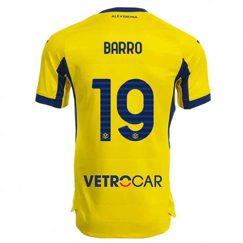 Danxen Dětské Chiara Barro #19 Žlutá Námořnická Modř Daleko Hráčské Dresy 2025/26 Dres