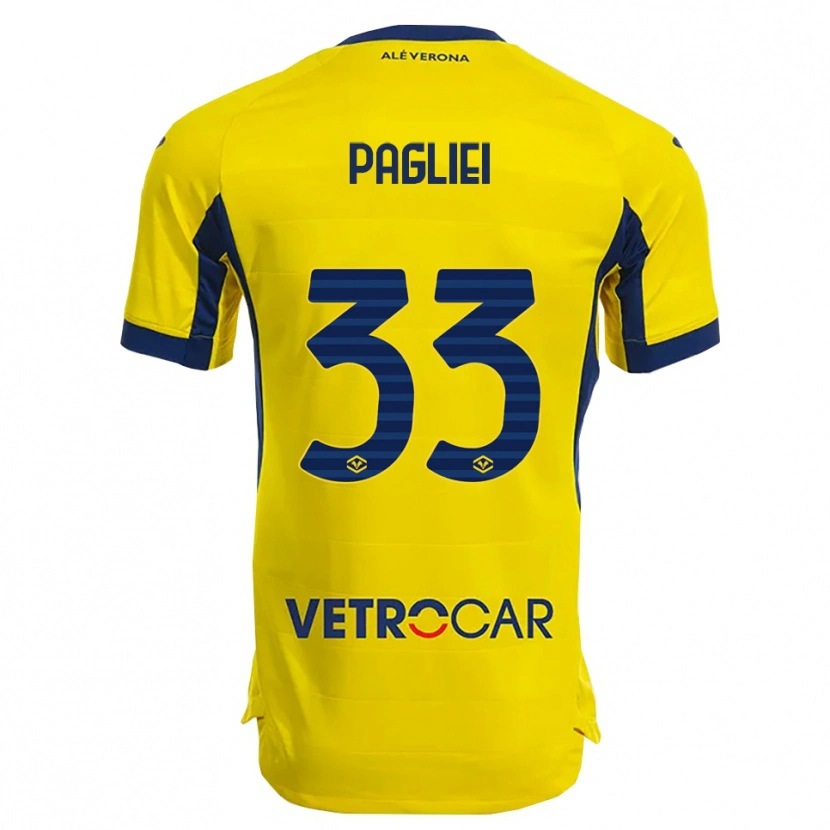 Danxen Dětské Matteo Pagliei #33 Žlutá Námořnická Modř Daleko Hráčské Dresy 2025/26 Dres
