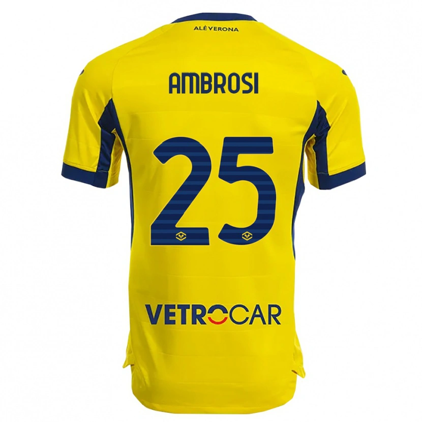 Danxen Dětské Caterina Ambrosi #25 Žlutá Námořnická Modř Daleko Hráčské Dresy 2025/26 Dres