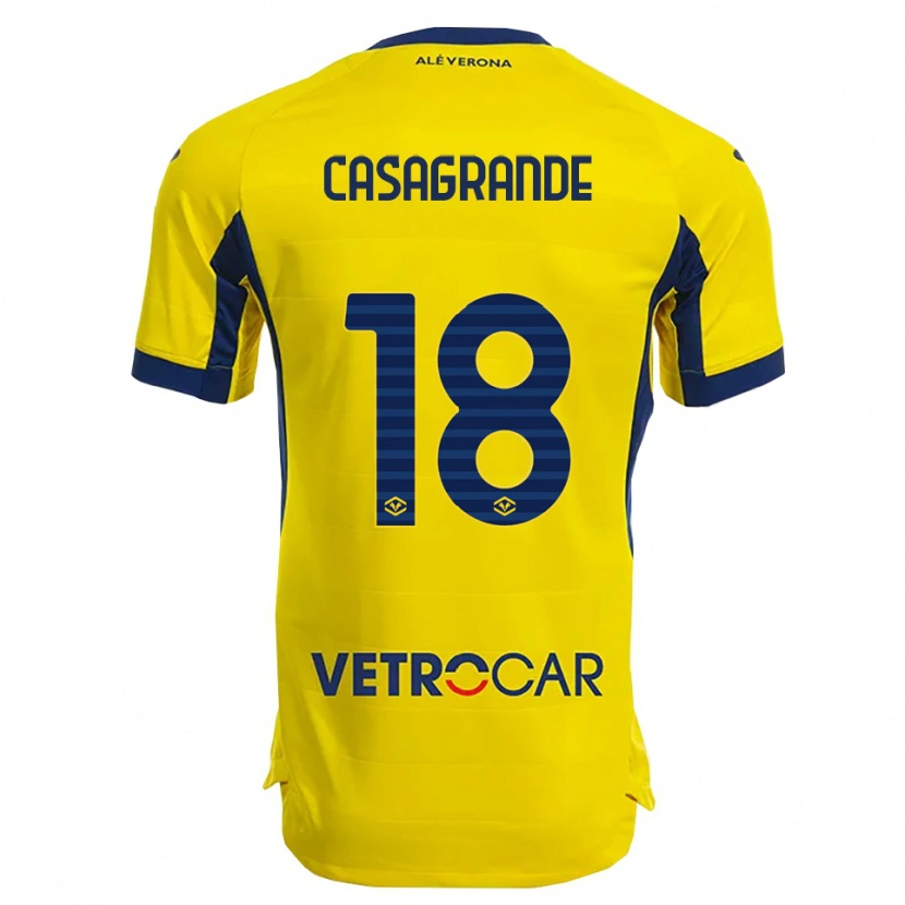 Danxen Dětské Davide Casagrande #18 Žlutá Námořnická Modř Daleko Hráčské Dresy 2025/26 Dres