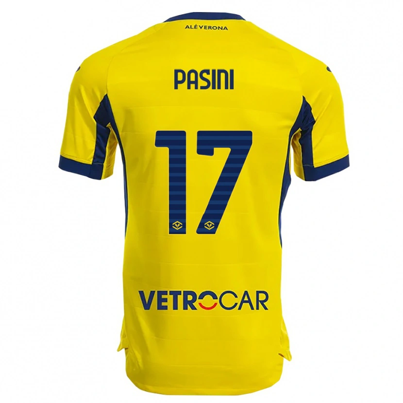 Danxen Dětské Veronica Pasini #17 Žlutá Námořnická Modř Daleko Hráčské Dresy 2025/26 Dres