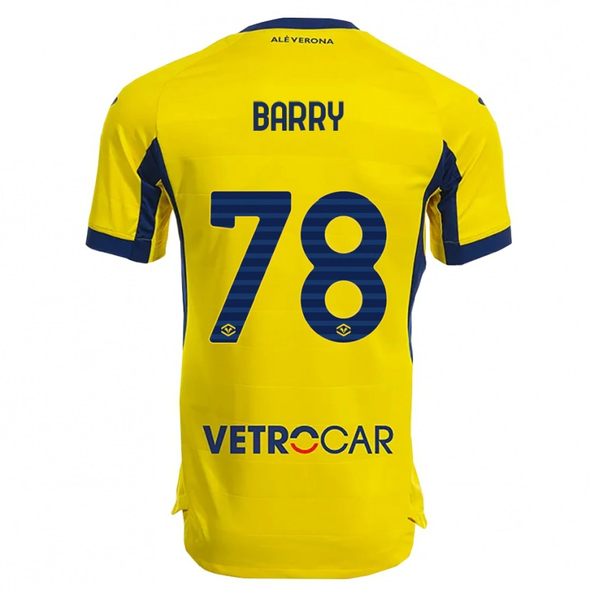 Danxen Dětské Oumar Barry #78 Žlutá Námořnická Modř Daleko Hráčské Dresy 2025/26 Dres