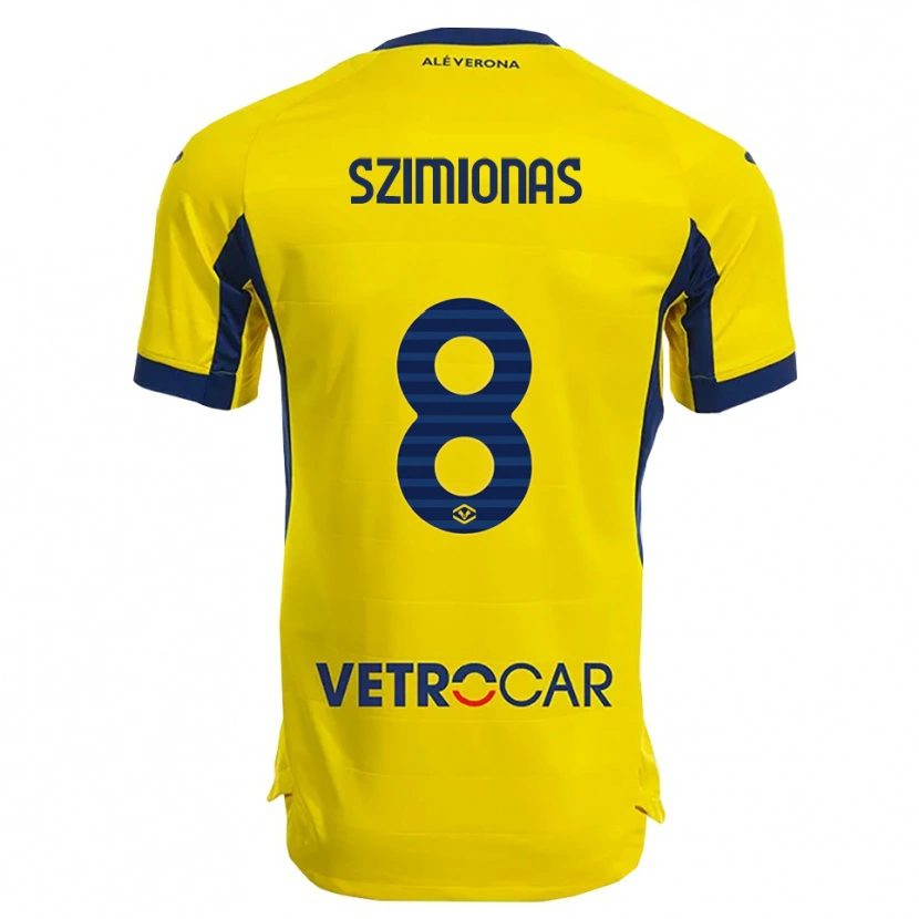 Danxen Dětské Luca Szimionaș #8 Žlutá Námořnická Modř Daleko Hráčské Dresy 2025/26 Dres