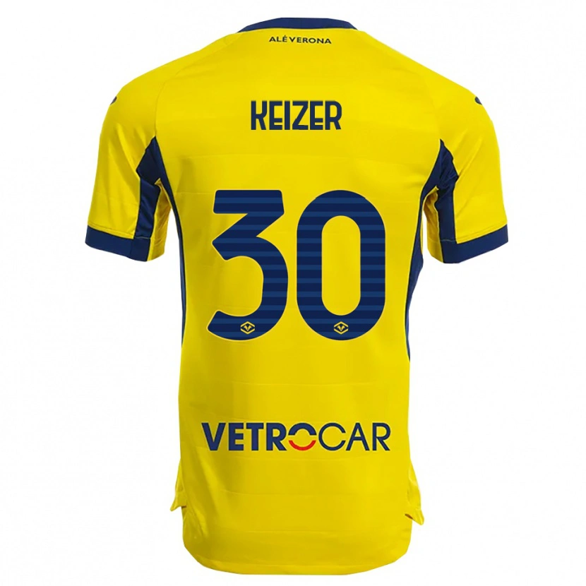Danxen Dětské Fanny Keizer #30 Žlutá Námořnická Modř Daleko Hráčské Dresy 2025/26 Dres