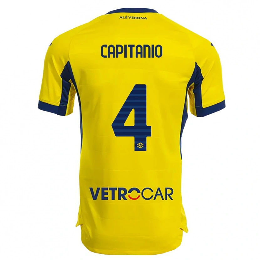 Danxen Dětské Alex Capitanio #4 Žlutá Námořnická Modř Daleko Hráčské Dresy 2025/26 Dres