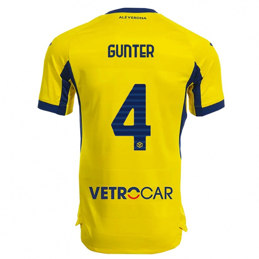 Danxen Dětské Koray Günter #4 Žlutá Námořnická Modř Daleko Hráčské Dresy 2025/26 Dres