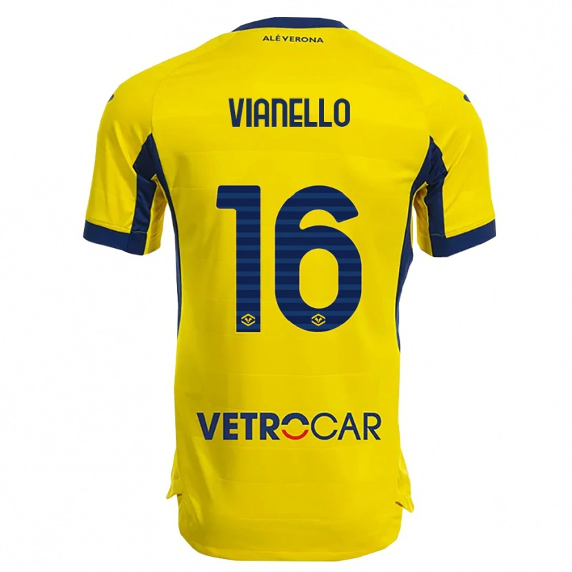 Danxen Dětské Diego Vianello #16 Žlutá Námořnická Modř Daleko Hráčské Dresy 2025/26 Dres