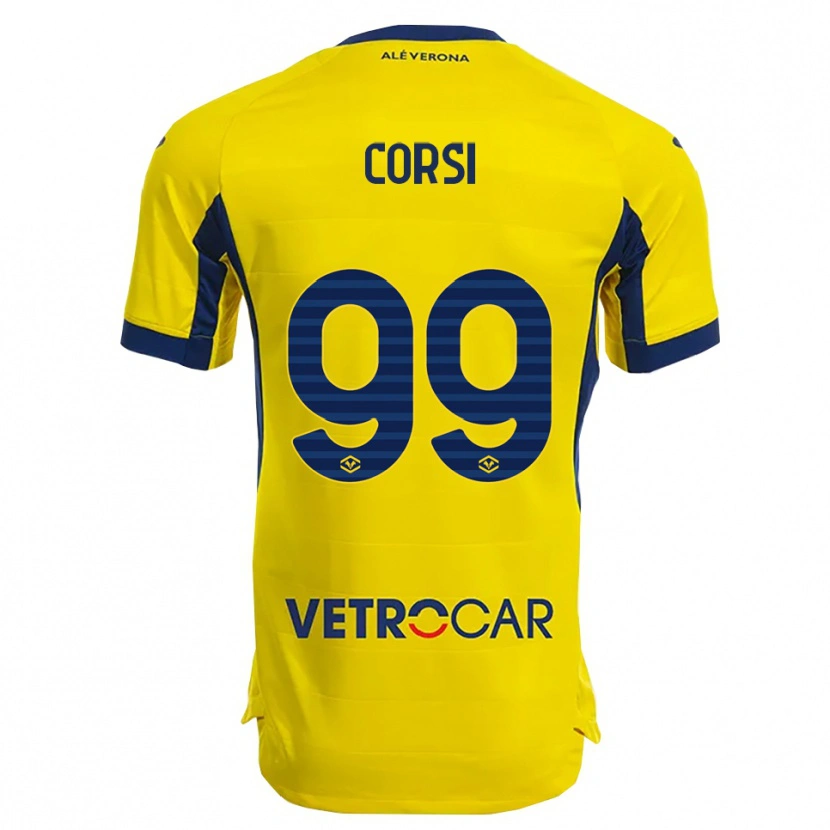 Danxen Dětské Sara Corsi #99 Žlutá Námořnická Modř Daleko Hráčské Dresy 2025/26 Dres