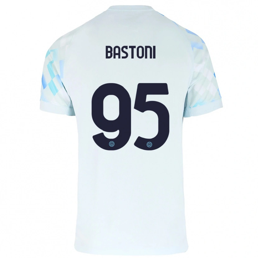 Danxen Dětské Alessandro Bastoni #95 Bílá Modrá Daleko Hráčské Dresy 2025/26 Dres