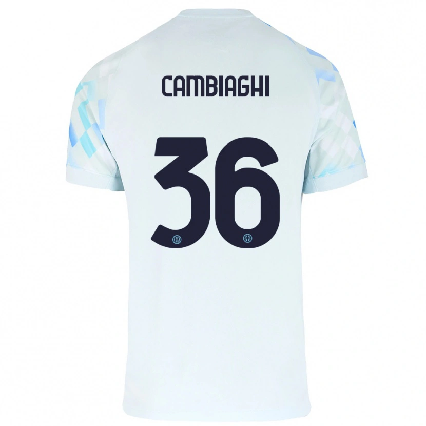 Danxen Dětské Michela Cambiaghi #36 Bílá Modrá Daleko Hráčské Dresy 2025/26 Dres
