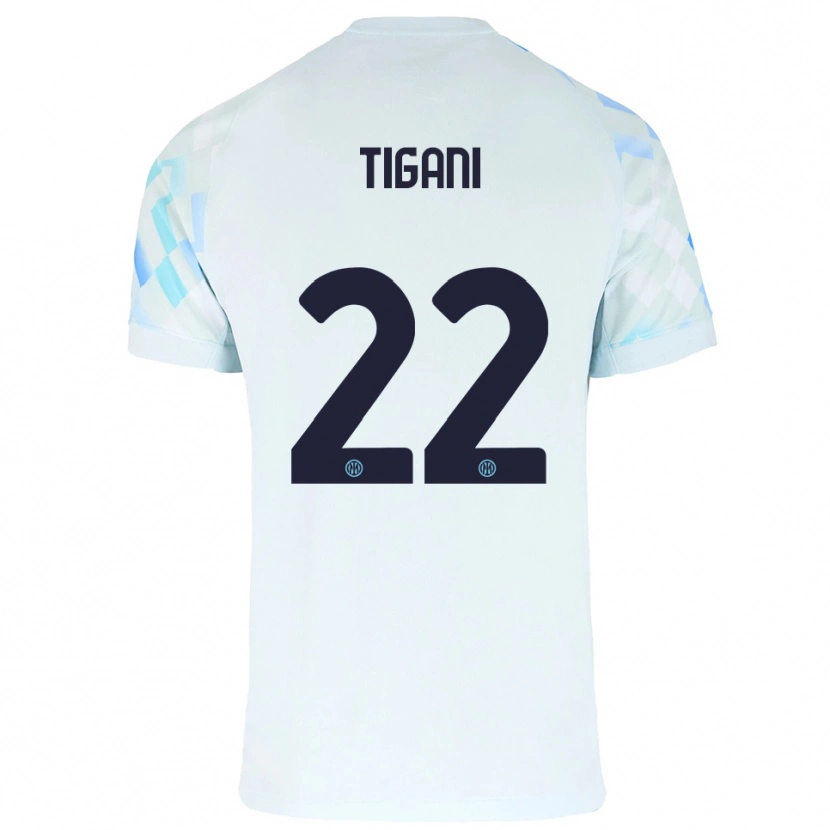 Danxen Dětské Edoardo Tigani #22 Bílá Modrá Daleko Hráčské Dresy 2025/26 Dres