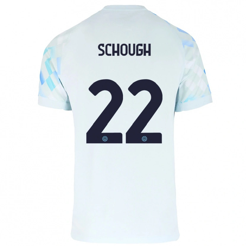 Danxen Dětské Olivia Schough #22 Bílá Modrá Daleko Hráčské Dresy 2025/26 Dres