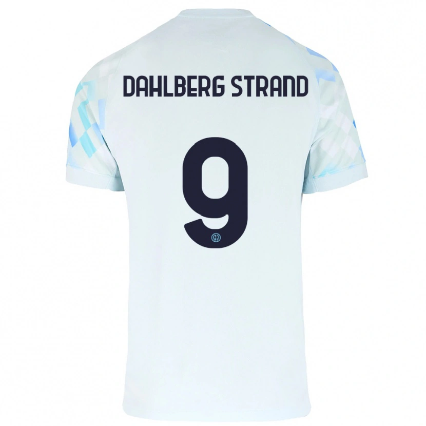 Danxen Dětské Jonas Dahlberg Strand #9 Bílá Modrá Daleko Hráčské Dresy 2025/26 Dres