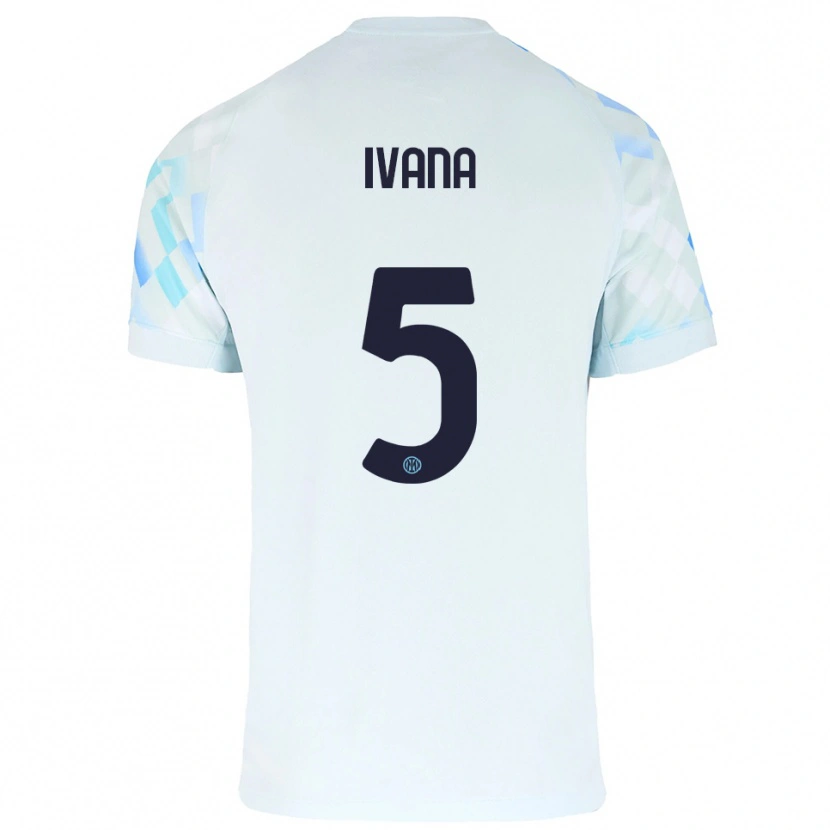 Danxen Dětské Ivana Andrés Sanz #5 Bílá Modrá Daleko Hráčské Dresy 2025/26 Dres