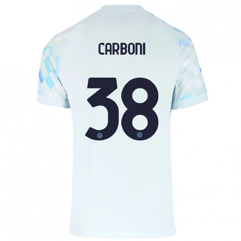 Danxen Dětské Valentin Carboni #38 Bílá Modrá Daleko Hráčské Dresy 2025/26 Dres