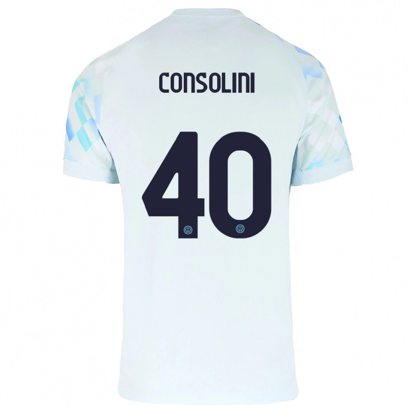 Danxen Dětské Lidia Consolini #40 Bílá Modrá Daleko Hráčské Dresy 2025/26 Dres