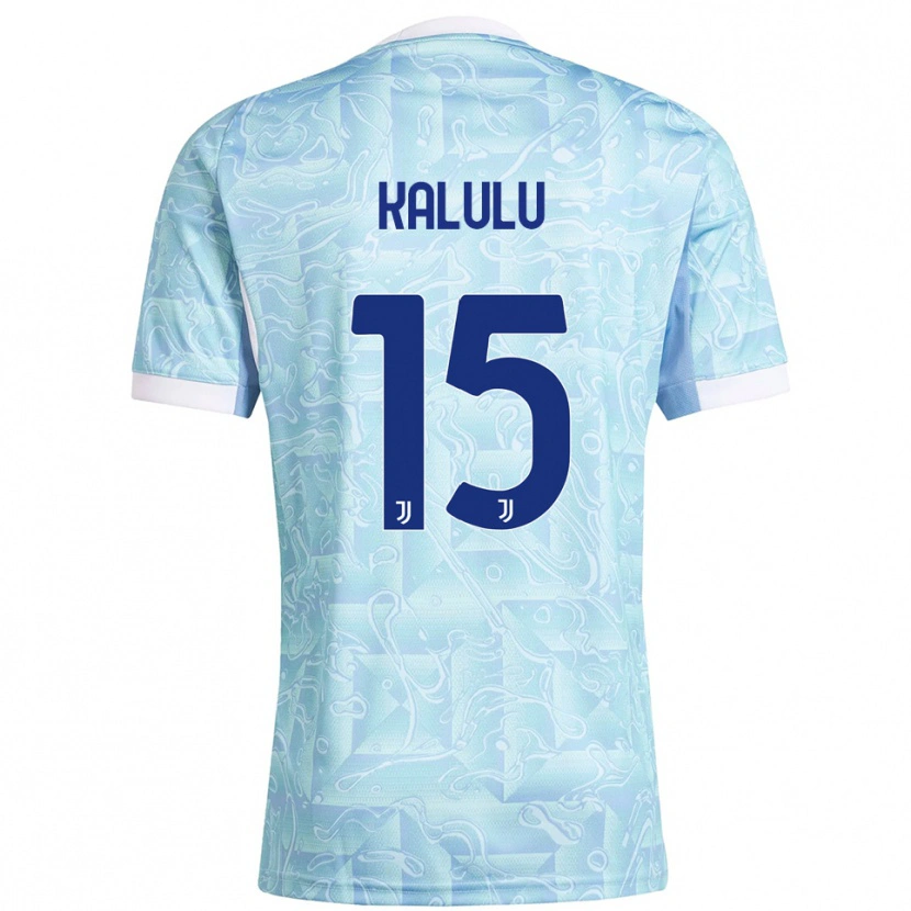 Danxen Dětské Pierre Kalulu #15 Nebesky Modrá Žlutá Daleko Hráčské Dresy 2025/26 Dres