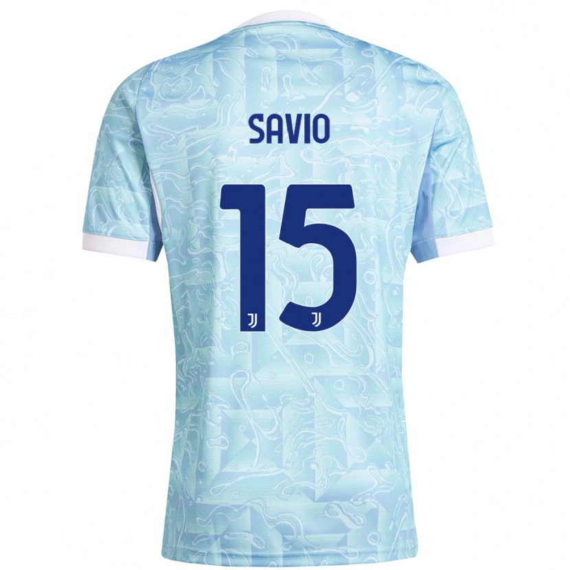 Danxen Dětské Federico Savio #15 Nebesky Modrá Žlutá Daleko Hráčské Dresy 2025/26 Dres
