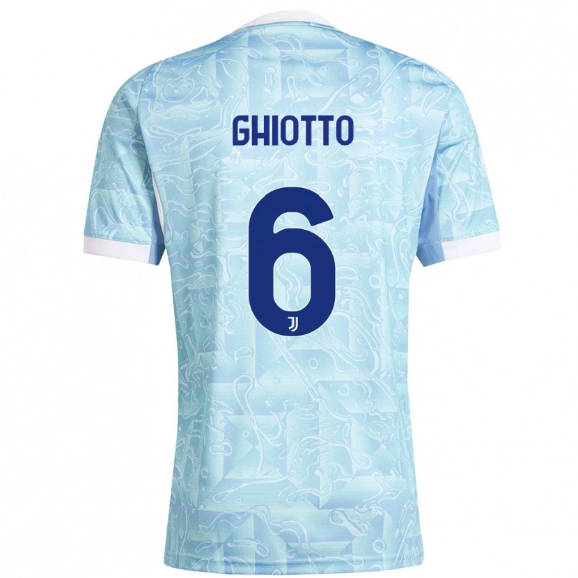 Danxen Dětské Alessandro Ghiotto #6 Nebesky Modrá Žlutá Daleko Hráčské Dresy 2025/26 Dres