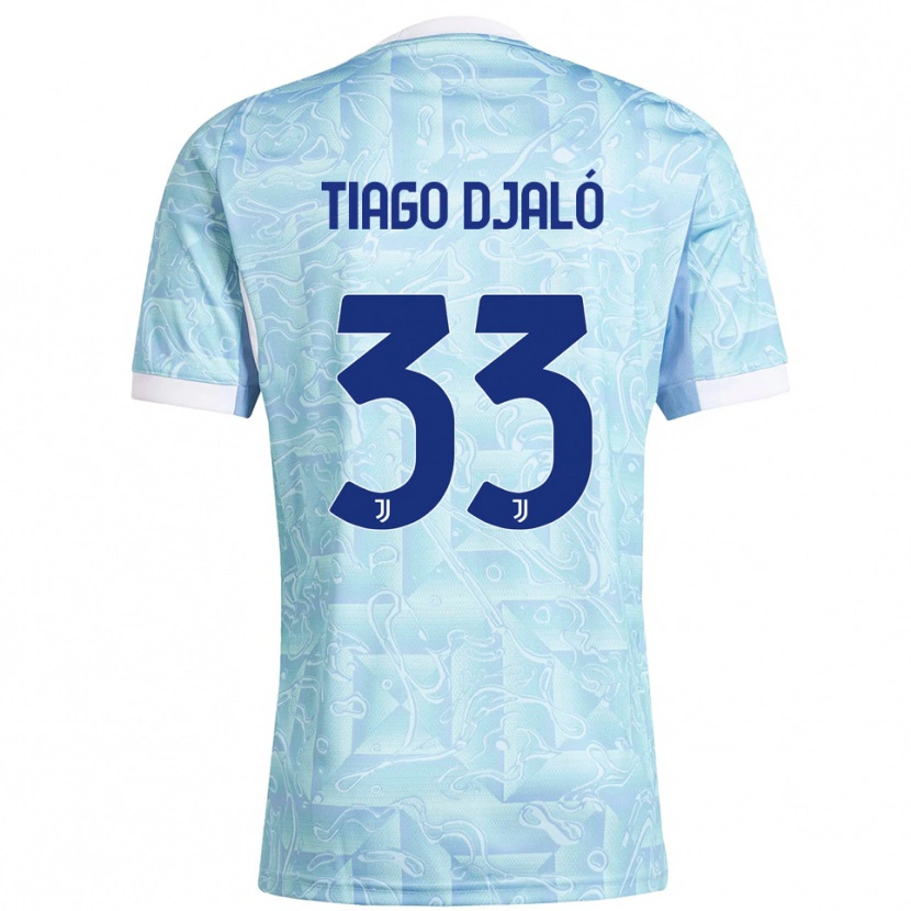 Danxen Dětské Tiago Djaló #33 Nebesky Modrá Žlutá Daleko Hráčské Dresy 2025/26 Dres