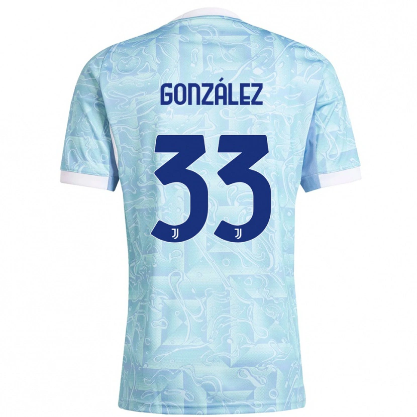Danxen Dětské Facundo González #33 Nebesky Modrá Žlutá Daleko Hráčské Dresy 2025/26 Dres