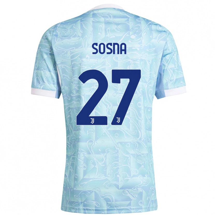 Danxen Dětské Adam Sosna #27 Nebesky Modrá Žlutá Daleko Hráčské Dresy 2025/26 Dres
