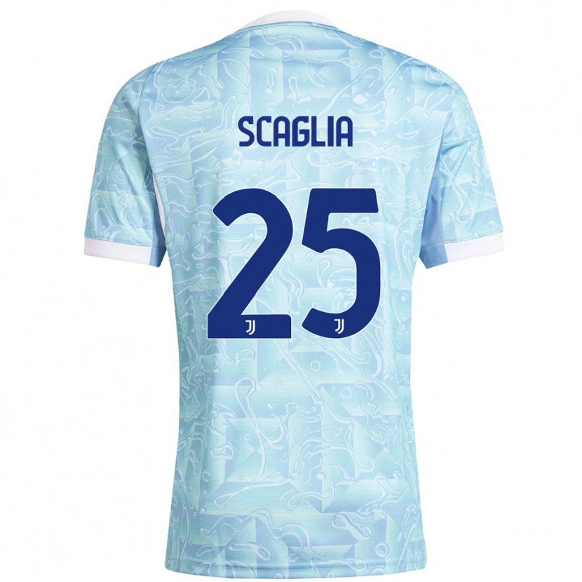 Danxen Dětské Simone Scaglia #25 Nebesky Modrá Žlutá Daleko Hráčské Dresy 2025/26 Dres